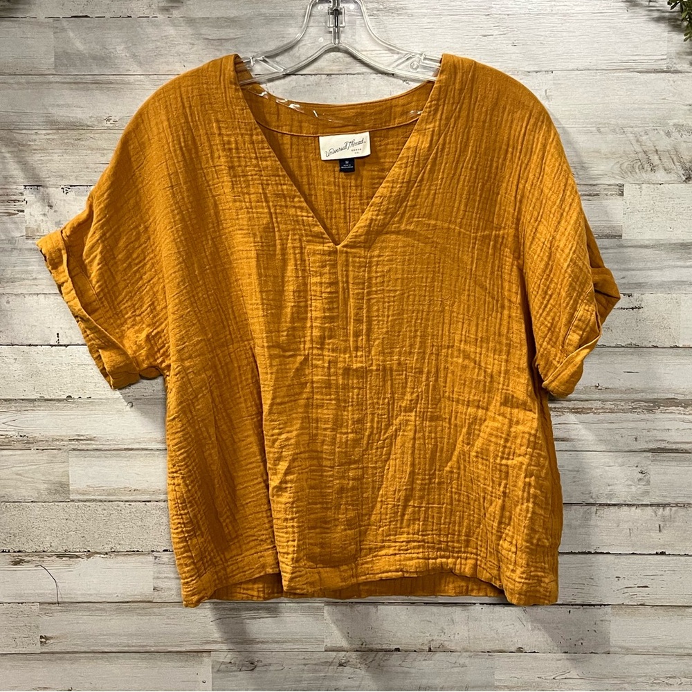 Universal Thread Burnt Orange Crop Flutter Sleeve… - image 2